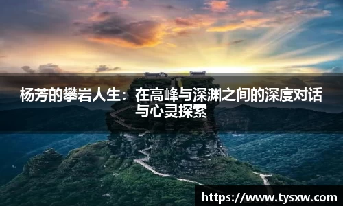 杨芳的攀岩人生：在高峰与深渊之间的深度对话与心灵探索